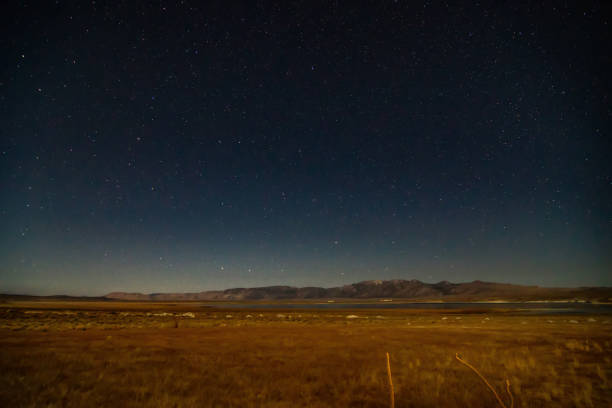 istock Star trails over mono lake in california 1212630673