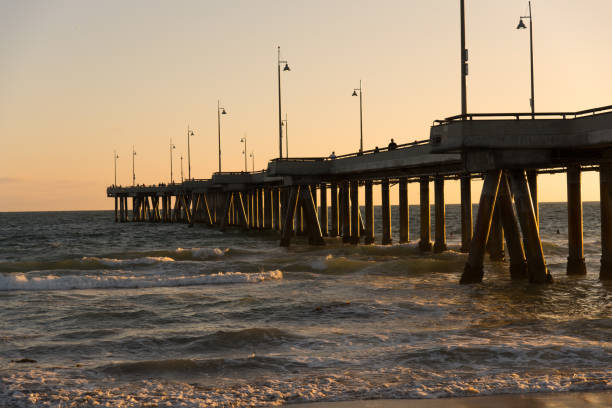 istock Waves rushing to shore at the Venice Pier 1212633140