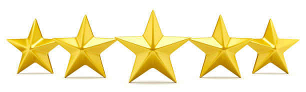 istock Five star rating - shiny golden stars 1212633916