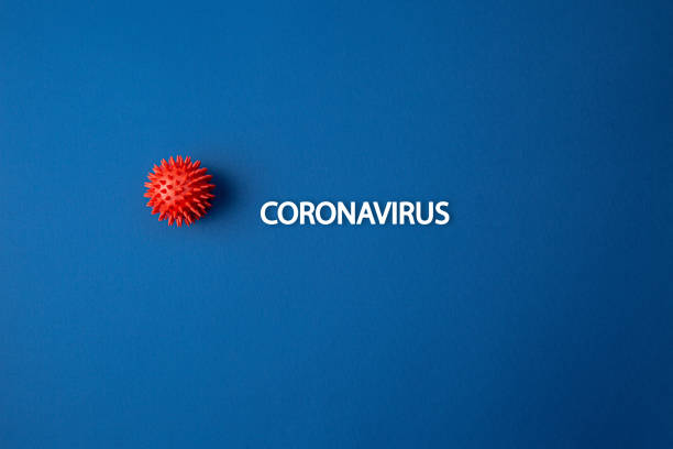 istock Abstract virus strain model on blue background. 1212638624