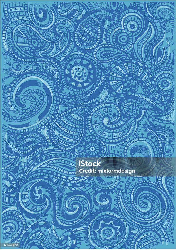 Azul paisley papel tapiz - arte vectorial de Cultura mexicana libre de derechos