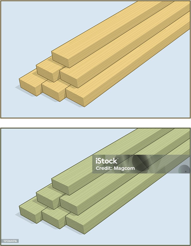 Empilement de 2 x 4 bois - clipart vectoriel de Bois de construction libre de droits