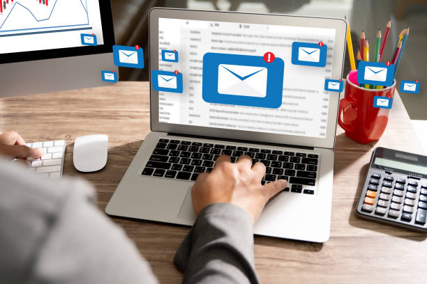 istock Mail Communication Connection message to mailing contacts phone Global Letters Concept computer browsing communication 1212642114