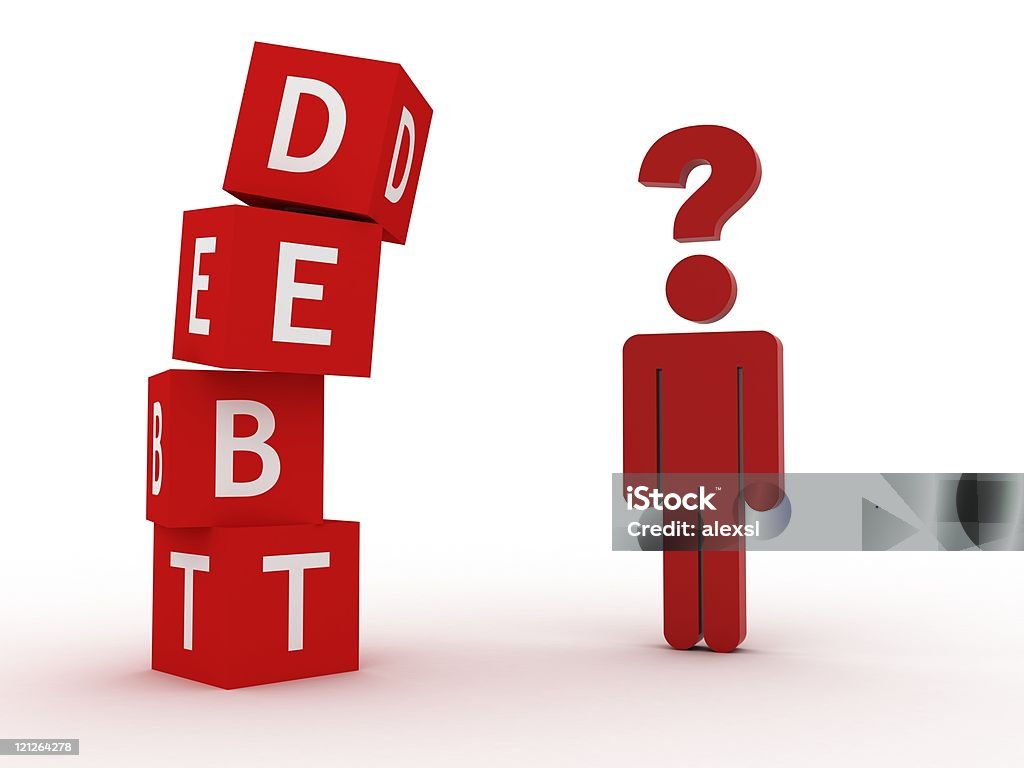 Debt Question  Adult Stock Photo