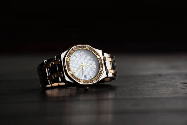 Wristwatch with white dial