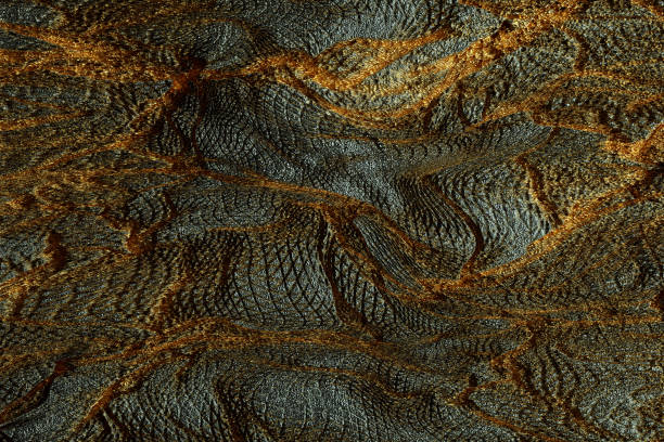 istock 3D render. Black golden natural texture. Abstract black, gold and yellow background. Stone texture for the design of digital wall tiles. Copy space. 1212650125