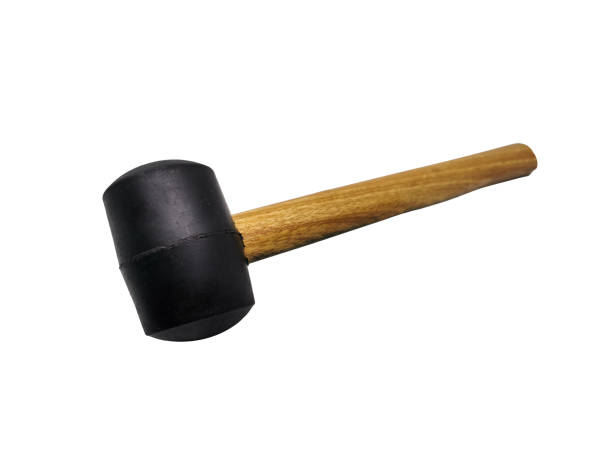 istock Rubber headed mallet with wooden handle isolated on white background 1212655842