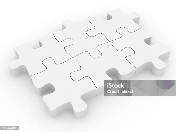 Puzzle - Fotografie stock e altre immagini di Connessione - Connessione, Insieme, Sfondo bianco
