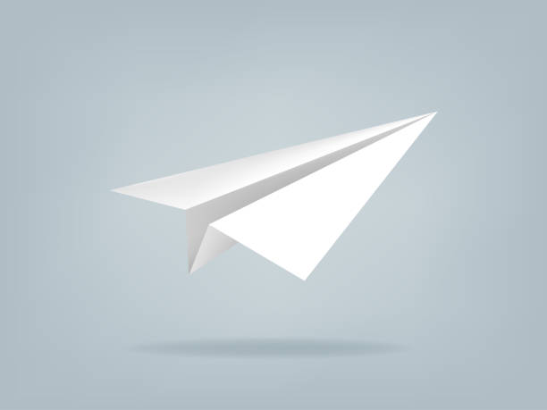 istock beautiful realistic illustration of paper plane 1212663317