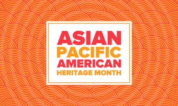 亞太裔美國傳統月。五月慶祝。它頌揚美國亞裔美國人和太平洋島民的文化、傳統和歷史。海報，卡片，橫幅。向量 - 東亞文化 幅插畫檔、美工圖案、卡通及圖標