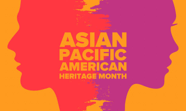 아시아 태평양 아메리칸 헤리티지 의 달. 5 월에 축하합니다. 그것은 미국에서 아시아 계 미국인과 태평양 제도의 문화, 전통과 역사를 기념합니다. 포스터, 카드, 배너. 벡터 - social history stock illustrations