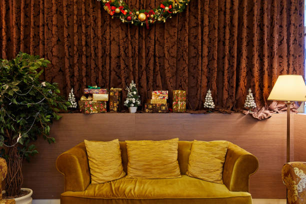 istock Christmas room interior, decorating ideas, room design in xmas 1212666761