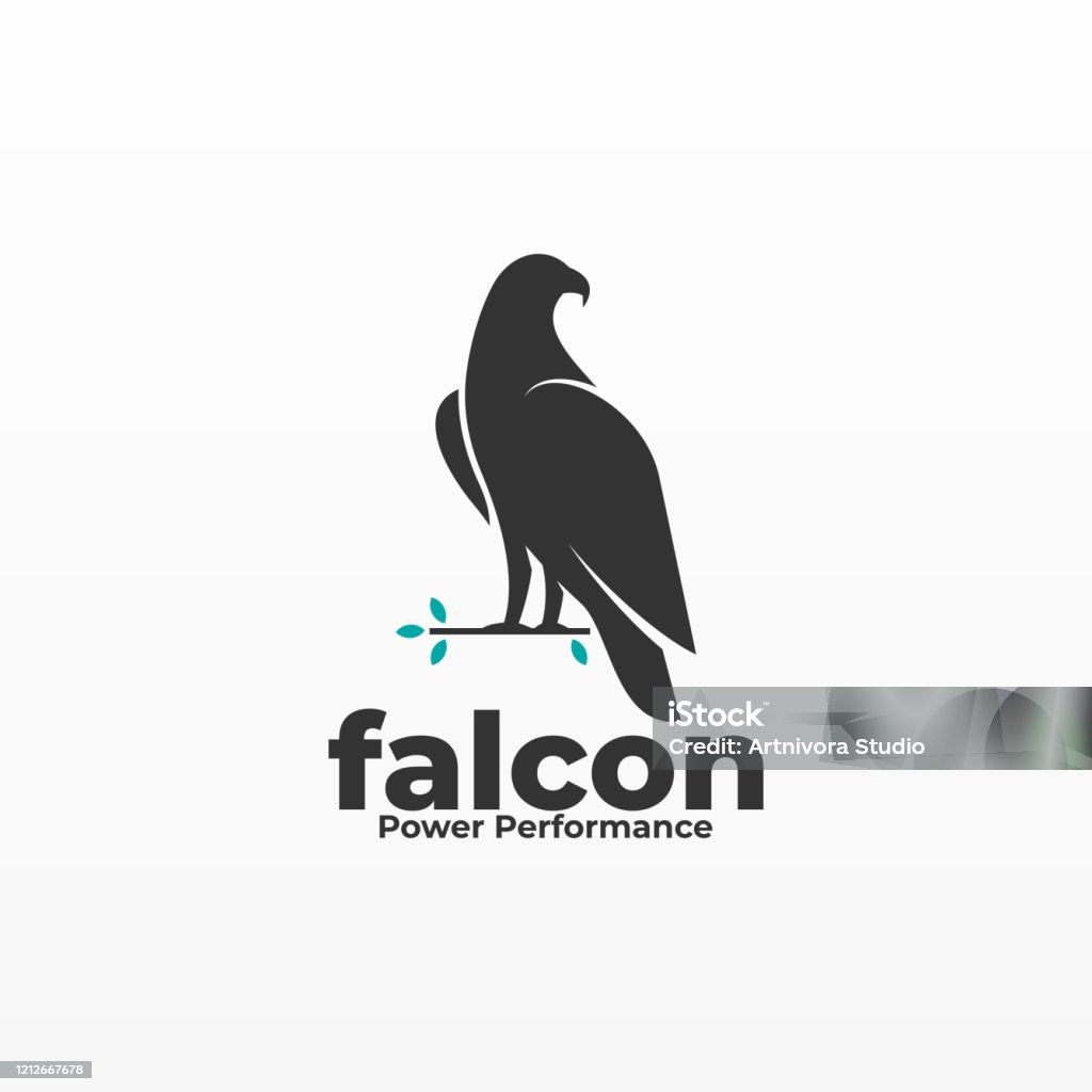 Vector Illustration Falcon pose Silhouette Style. Falcon - Bird stock vector Vector Illustration Falcon pose Silhouette Style. Falcon - Bird stock vector