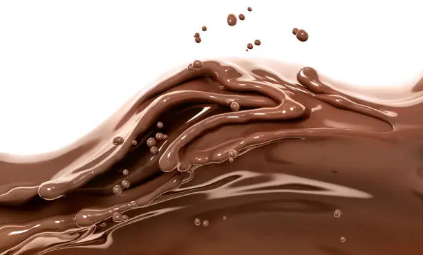 Photo of Splash of chocolate abstract background, 3d rendering