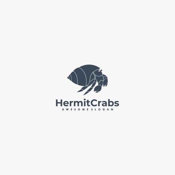 Vector Illustration Hermit Crabs Silhouette Style. Vector Illustration Hermit Crabs Silhouette Style. hermit crab stock illustrations