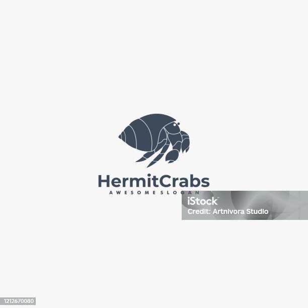 Vector Illustration Hermit Crabs Silhouette Style Stock Illustration