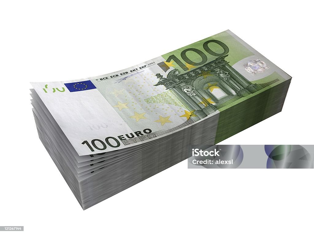 ユーロ Banknotes スタック - カットアウトのロイヤリティフリーストックフォト