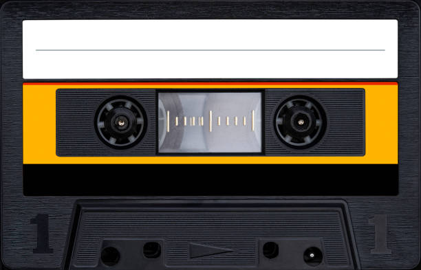 Audio Tape. Vintage Tape Recorder Plays Audio Cassette