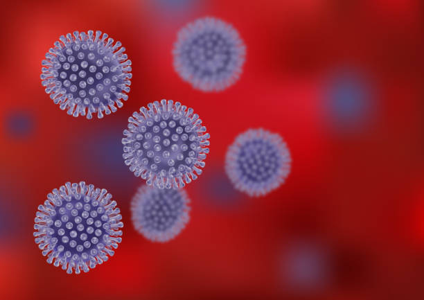 istock Vector illustration of coronavirus, single stranded RNA virus. Influenza virus, SARS , pneumonia 1212683393