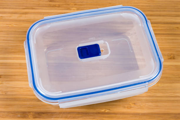 istock Food storage container with translucent plastic lid, top view 1212686765