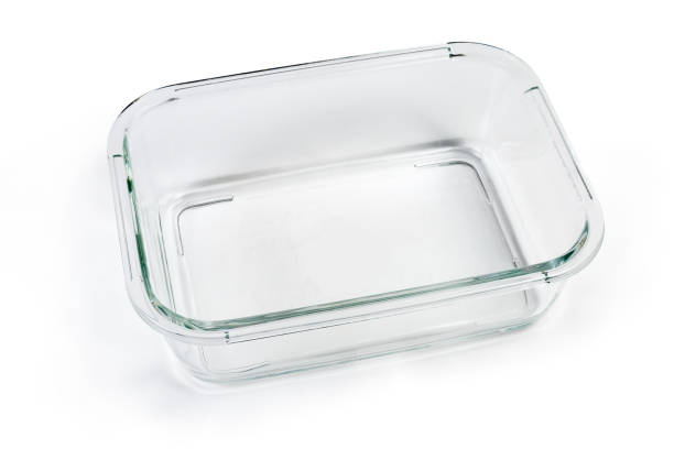 istock Empty glass food storage container without lid on white background 1212687225