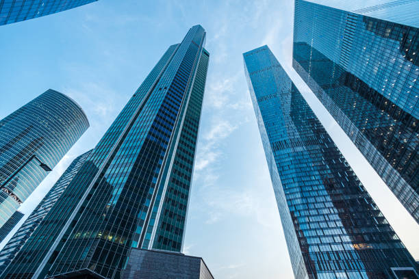 istock Modern skyscrapers at business district 1212688346