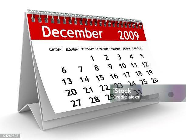 Dicembre 2009calendario Serie - Fotografie stock e altre immagini di 2009 - 2009, 2010, Calendario