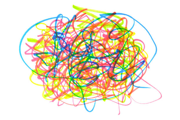 multicolored doodle felt-tip pens on a white background