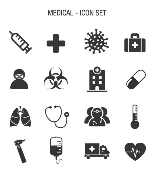 Vector illustration of Medical Contagion Icon Set