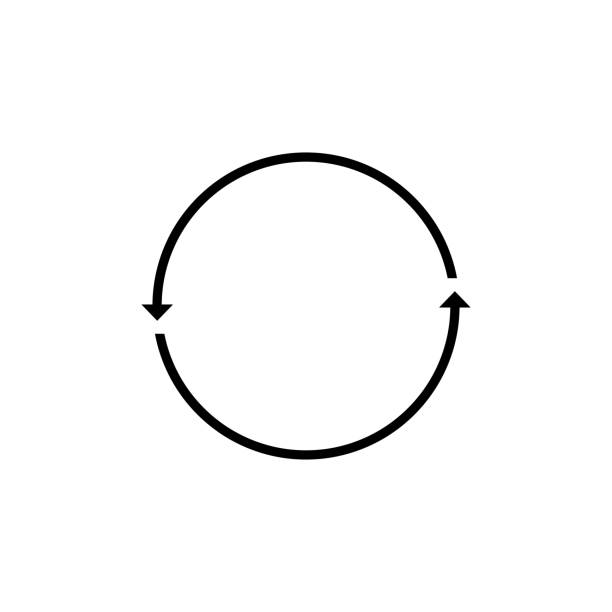 pfeil-rotation-zyklus-symbol einfaches design - vector interface icons arrow sign two objects stock-grafiken, -clipart, -cartoons und -symbole