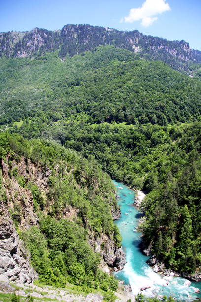 istock Beautiful Panoramic Mountain Forest View Green Mountains Landscape Nature Background Mountain River Wallpaper 1212696585