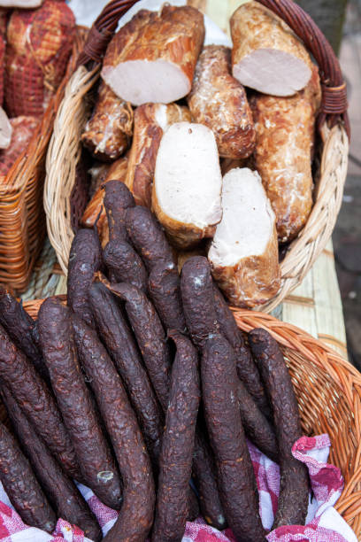 istock Lithuanian delicacies, sausage, bacon, bacon 1212699950
