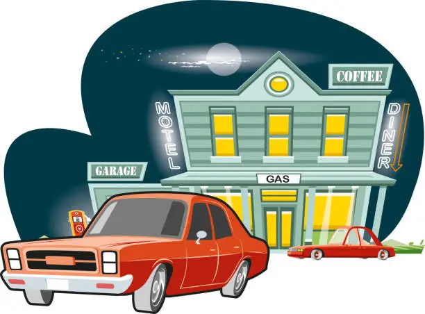 Vector illustration of Gas station