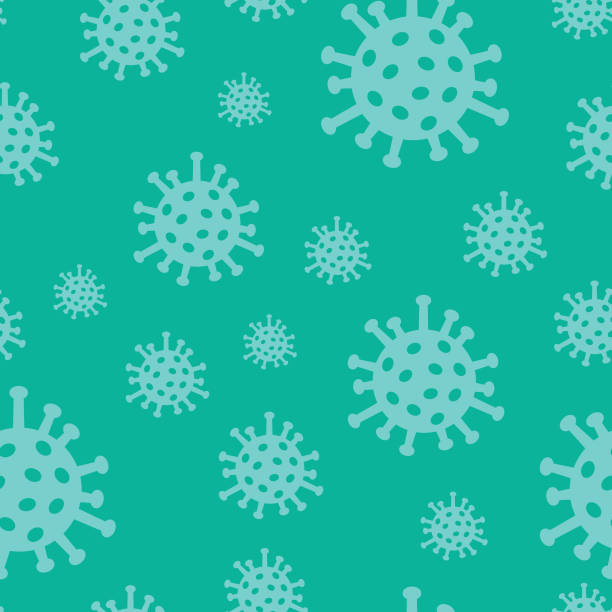 ilustrações de stock, clip art, desenhos animados e ícones de seamless pattern background of coronavirus icon - bg