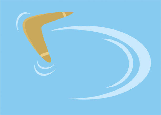 illustrazioni stock, clip art, cartoni animati e icone di tendenza di illustrazione vettoriale boomerang - boomerang
