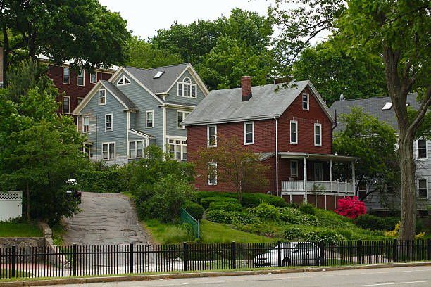 istock Street of colonial homes 121270863