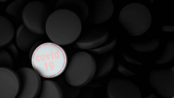 istock modern concept pill from coronavirus 3d darck style render background 1212709327