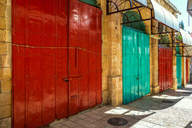 istock Colorful doors at bazaar in Jerusalem, Israel. 1212709479