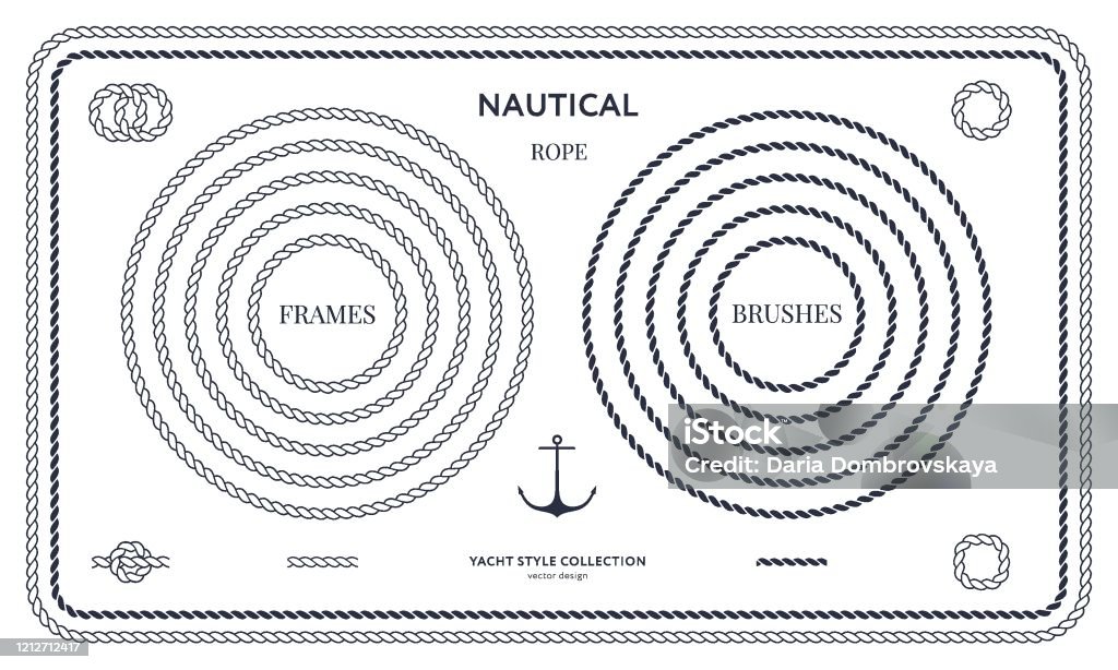 Boat Rope Frame Nautical Rope Frames And Bordes Stock Illustration - Download Image Now ...