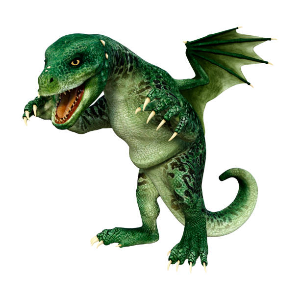 Clay Sea monster with clipping path.