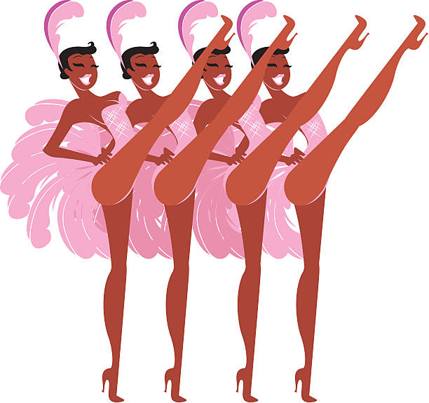 ilustrações de stock, clip art, desenhos animados e ícones de cabaret raparigas - showgirl