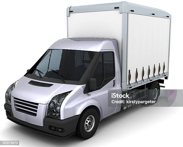 Curtain Side Van Stock Photo - Download Image Now - Color Image, Freight Transportation, Horizontal