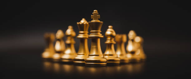 istock Business leader concept. Chess board game strategy planning and competition 1212721643