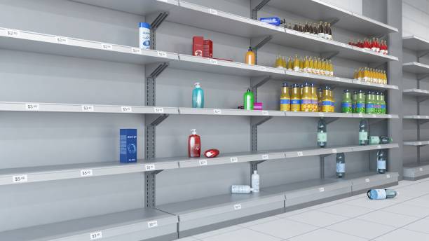 istock Empty shelves in the supermarket 1212723191