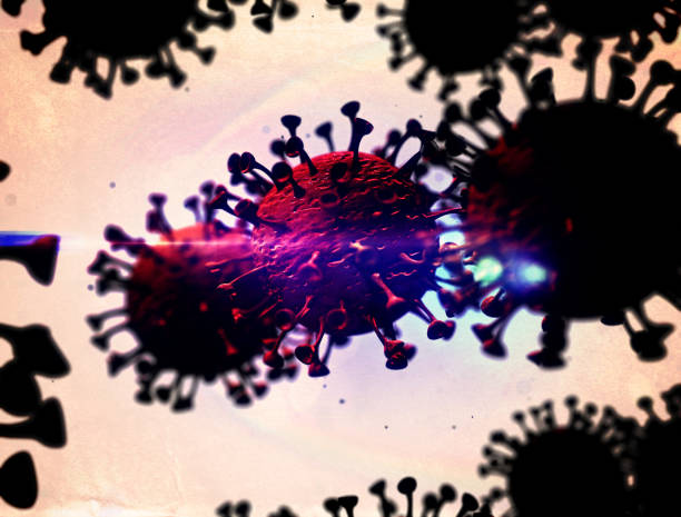istock 3D-Illustration Closeup of a SARS coronavirus cell that affects humans, making sick symptoms cough, runny nose, pneumonia forms of disease. Pandemic broke out in Wuhan, China spreading worldwide. 1212723732