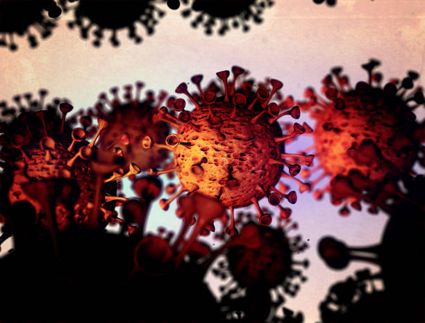 istock 3D-Illustration Closeup of a SARS coronavirus cell that affects humans, making sick symptoms cough, runny nose, pneumonia forms of disease. Pandemic broke out in Wuhan, China spreading worldwide. 1212723755
