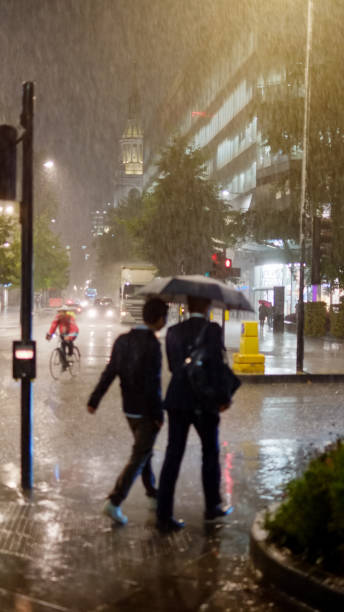 istock Torrential rain over London streets 1212725057