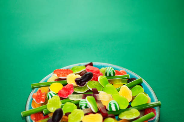 istock Jelly sweets plate in the foreground 1212727319