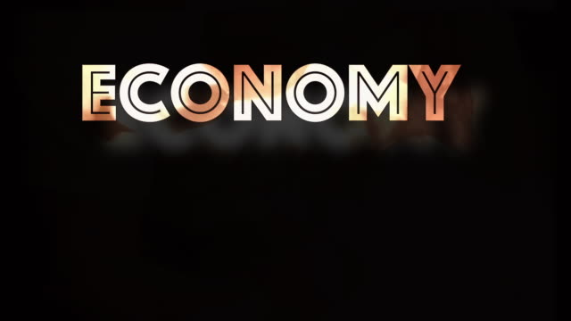 Economy crash graphic with fire and black background