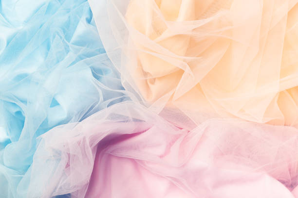 Colorful tulle background Colorful tulle background chiffon stock pictures, royalty-free photos & images